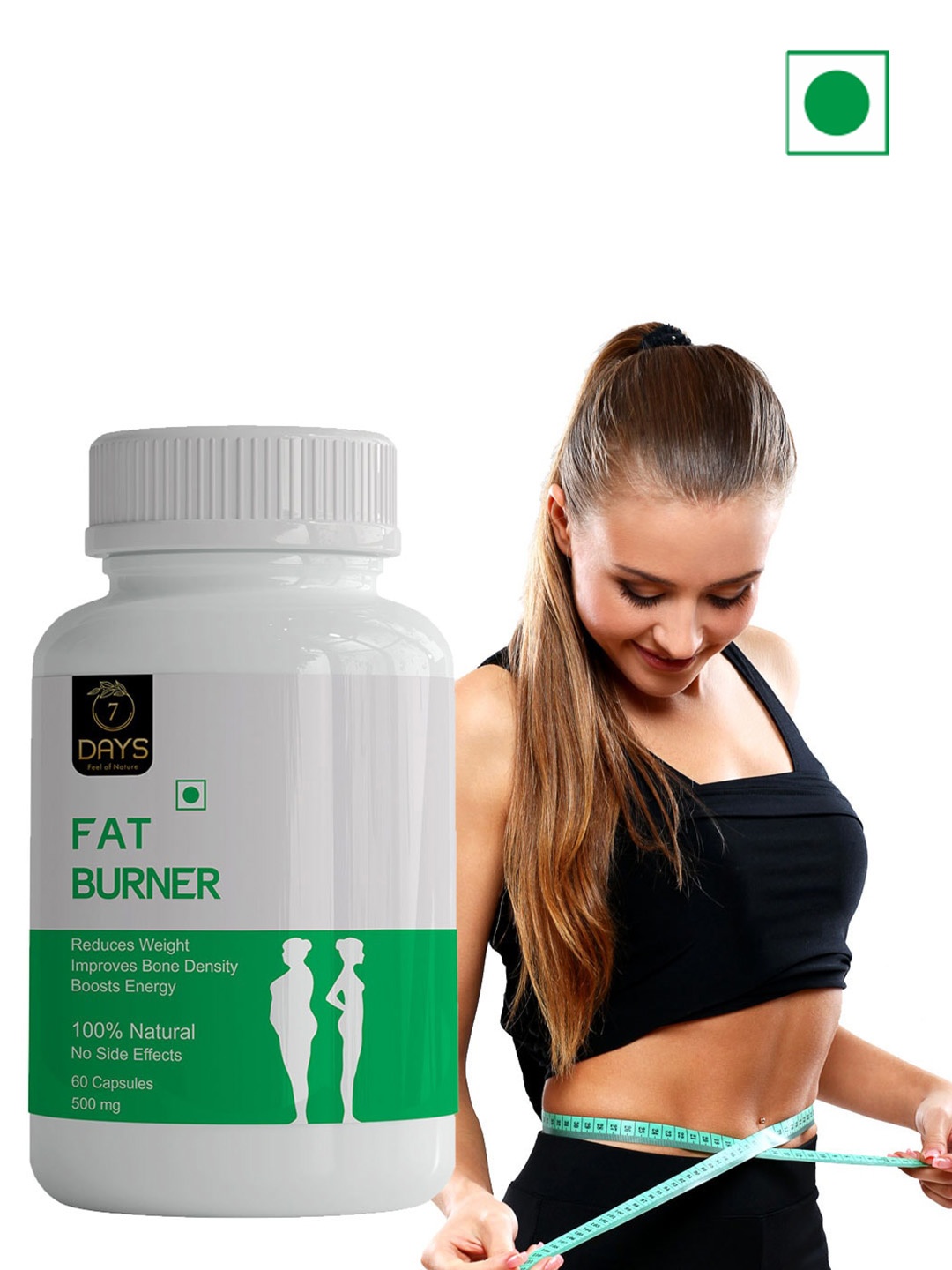 

7 DAYS Fat Burner Capsules with Amla & Kalonji - 60 Capsules, White