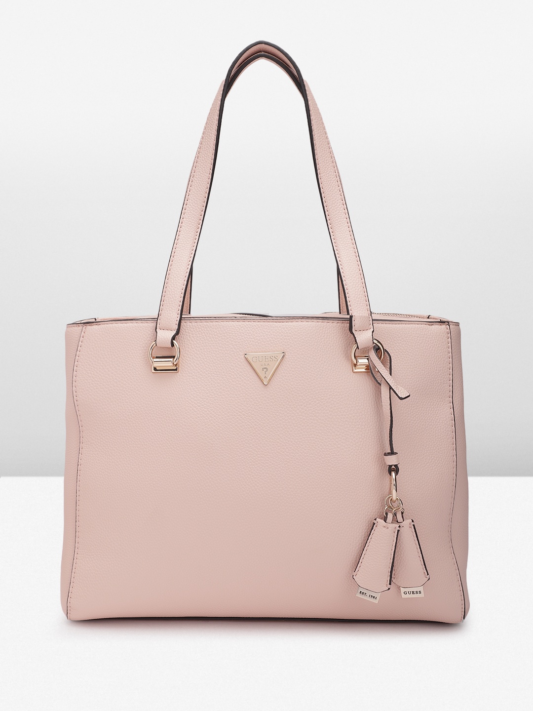 

GUESS Textured Structured Shoulder Bag, Peach