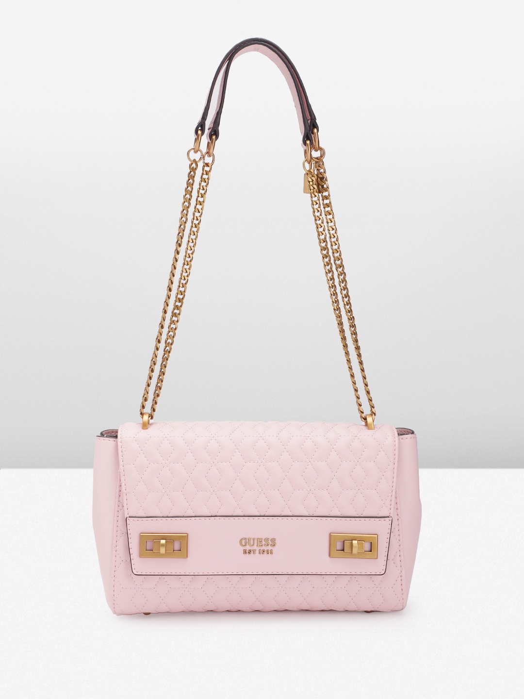 

GUESS Quilted Structured Shoulder Bag, Pink