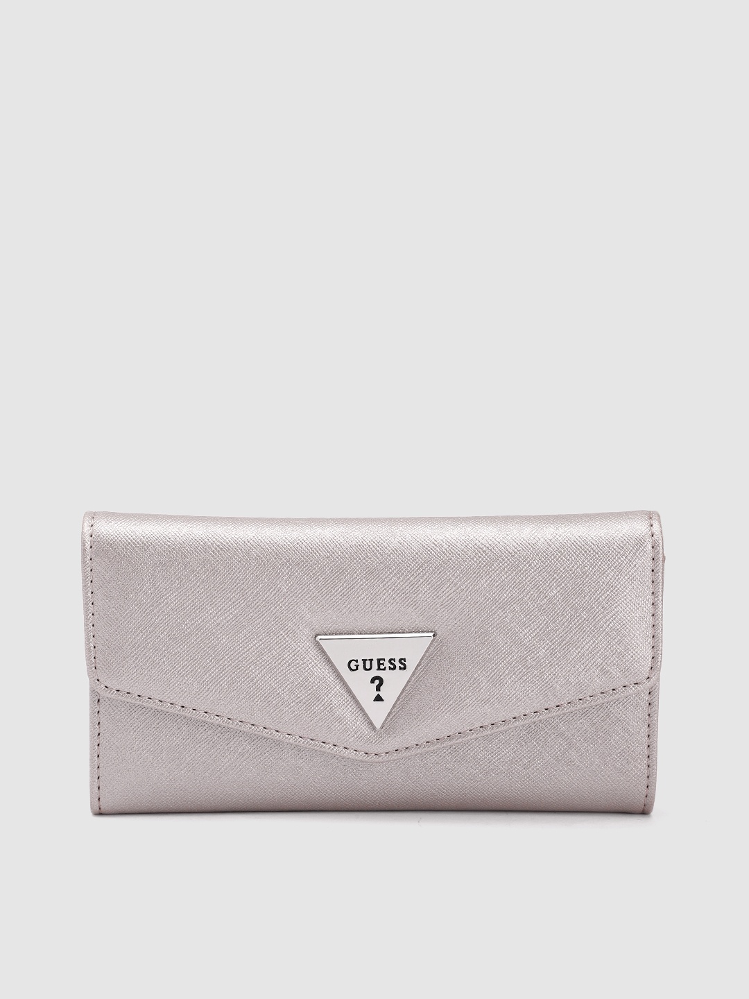 

GUESS Women Three Fold Wallet, Silver
