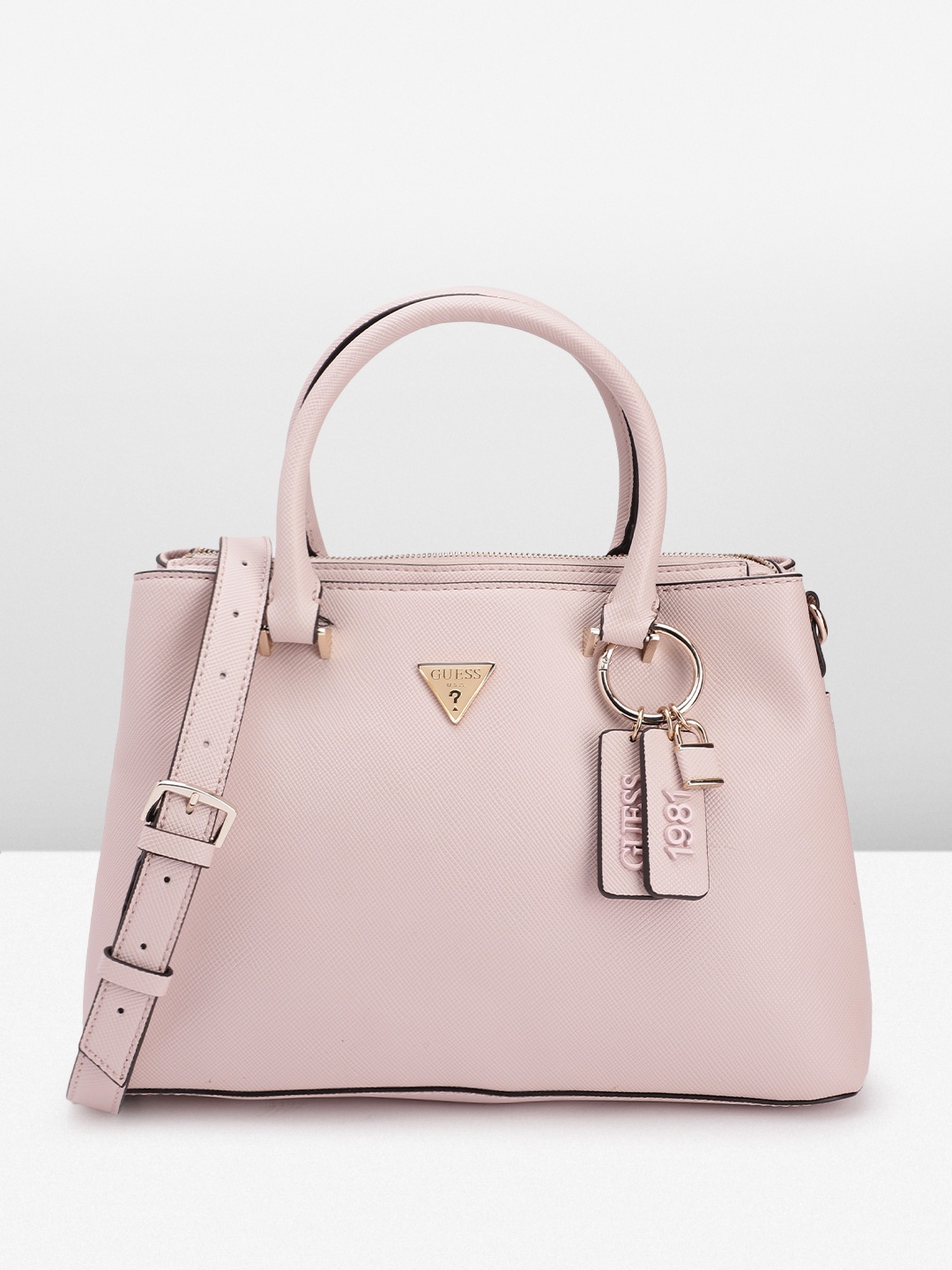 

GUESS Textured Structured Handheld Bag, Pink