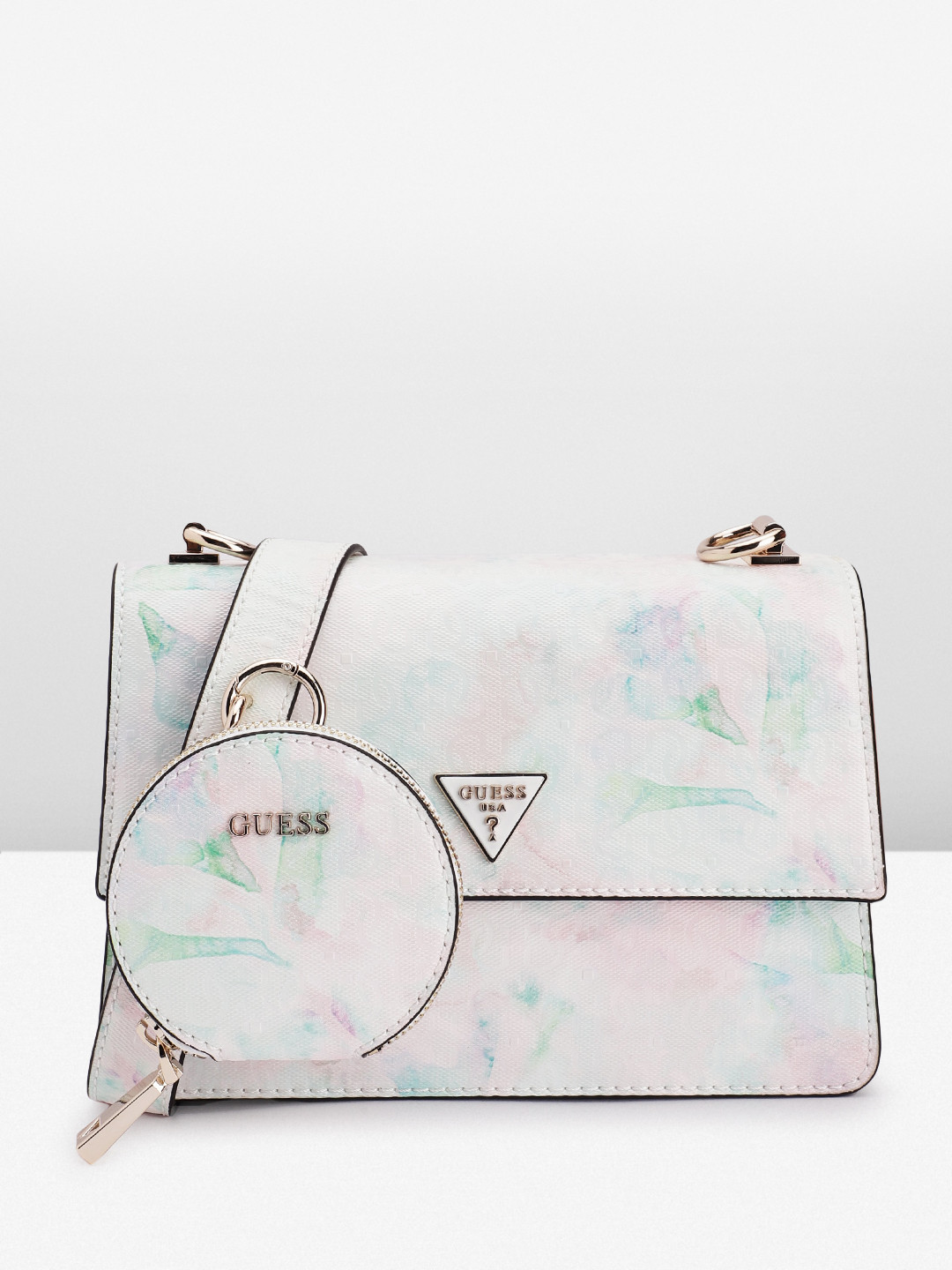 

GUESS Textured Structured Sling Bag, White