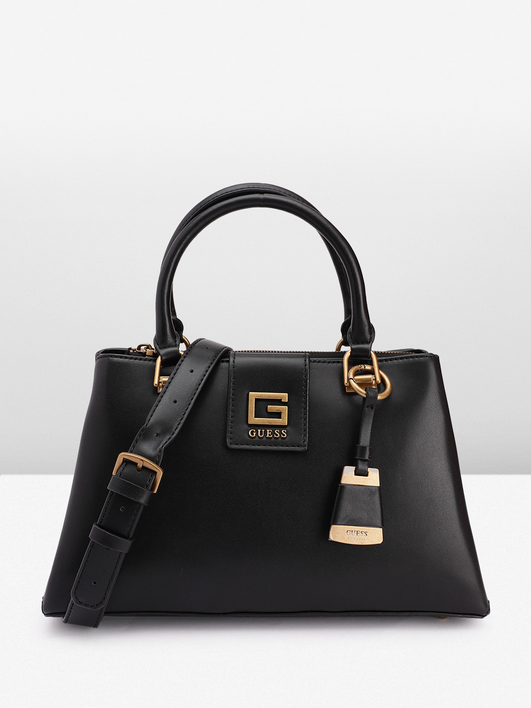 

GUESS Structured Handheld Bag, Black