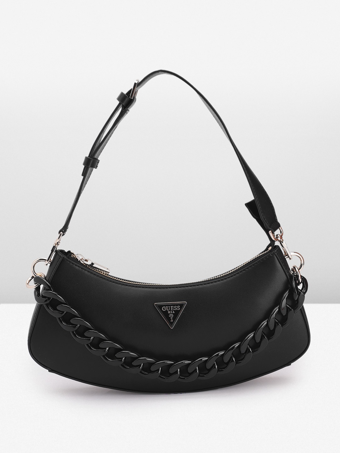 

GUESS Structured Shoulder with Chain Detail, Black