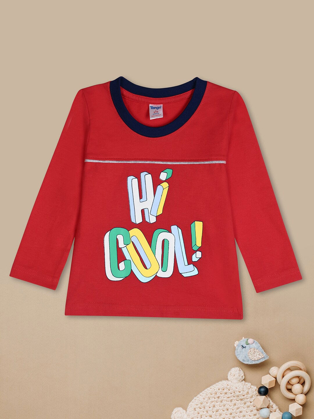 

V-Mart Infants Typography Printed Cotton T-shirt, Red