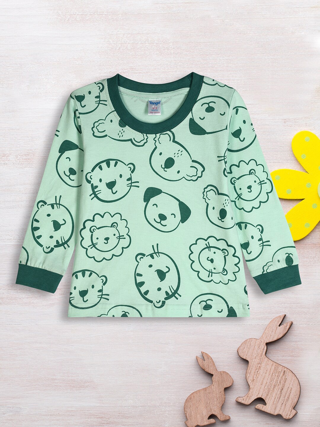 

V-Mart Infants Graphic Printed Cotton T-shirt, Green