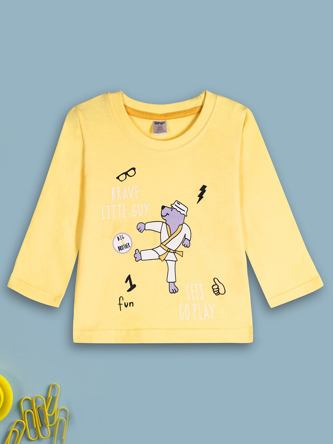 

V-Mart Infants Graphic Printed Cotton T-shirt, Yellow