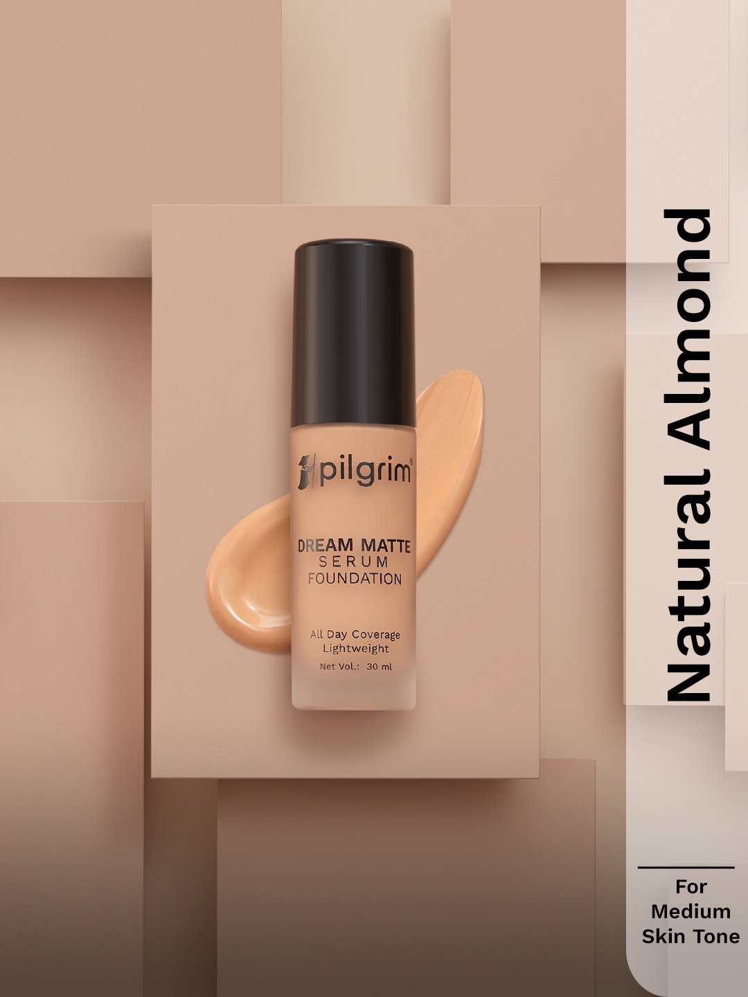 

Pilgrim Water-Resistant Dream Matte Serum Liquid Foundation - 30ml - Natural Almond 225, Beige