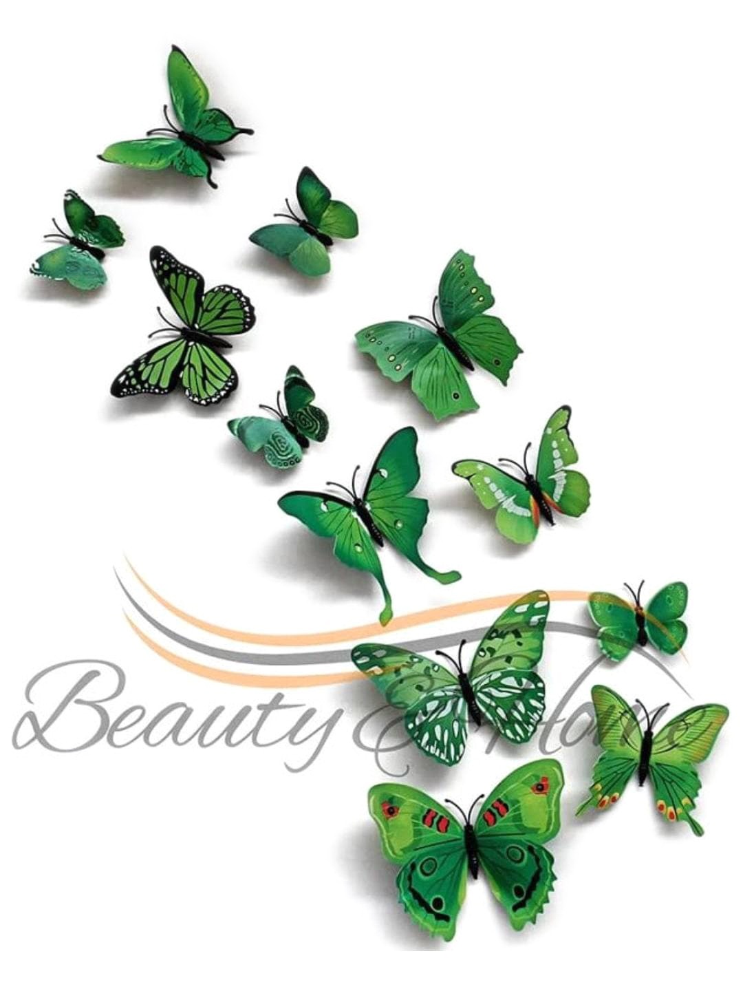 

Jaamso Royals 12 Pcs Green 3D Magnet Butterefly Self Adhesive Wall Stickers