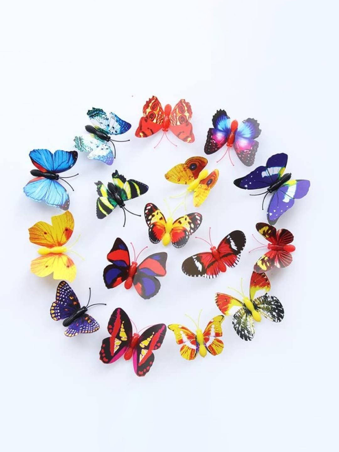 

Jaamso Royals Red 12 Pieces Butterefly Self Adhesive Wall Stickers
