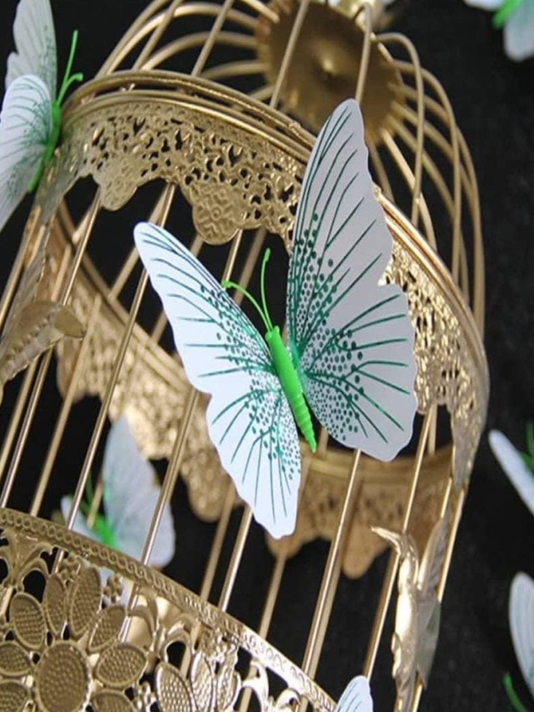 

Jaamso Royals Green 12 Pcs 3D Magnet Butterfly Self Adhesive Home Dcor Wall Sticker