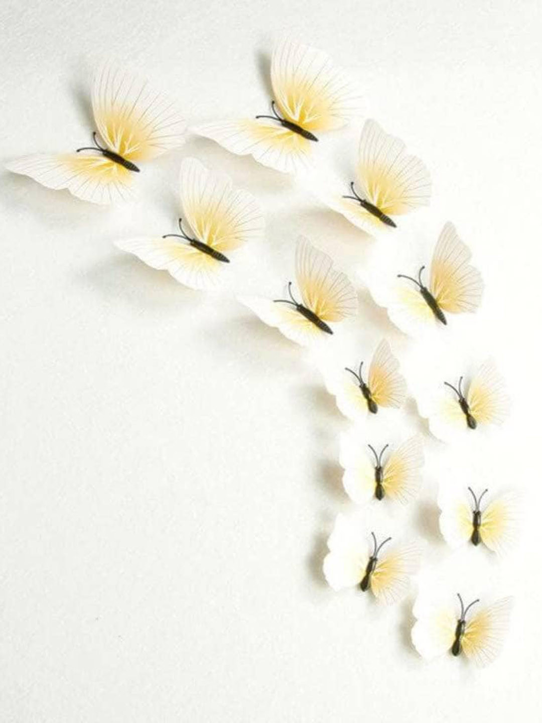 

Jaamso Royals White 12 Pieces 3D Magnet Butterefly Self Adhesive Wall Stickers