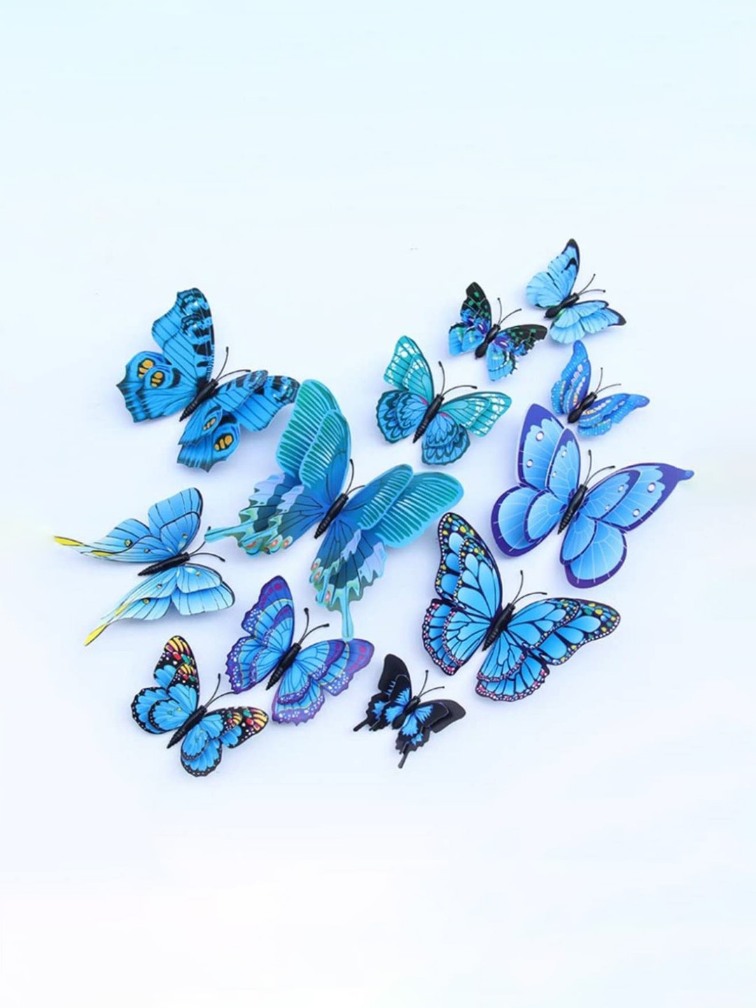 

Jaamso Royals Blue 12 Pieces 3D Magnet Butterfly Self Adhesive Wall Stickers