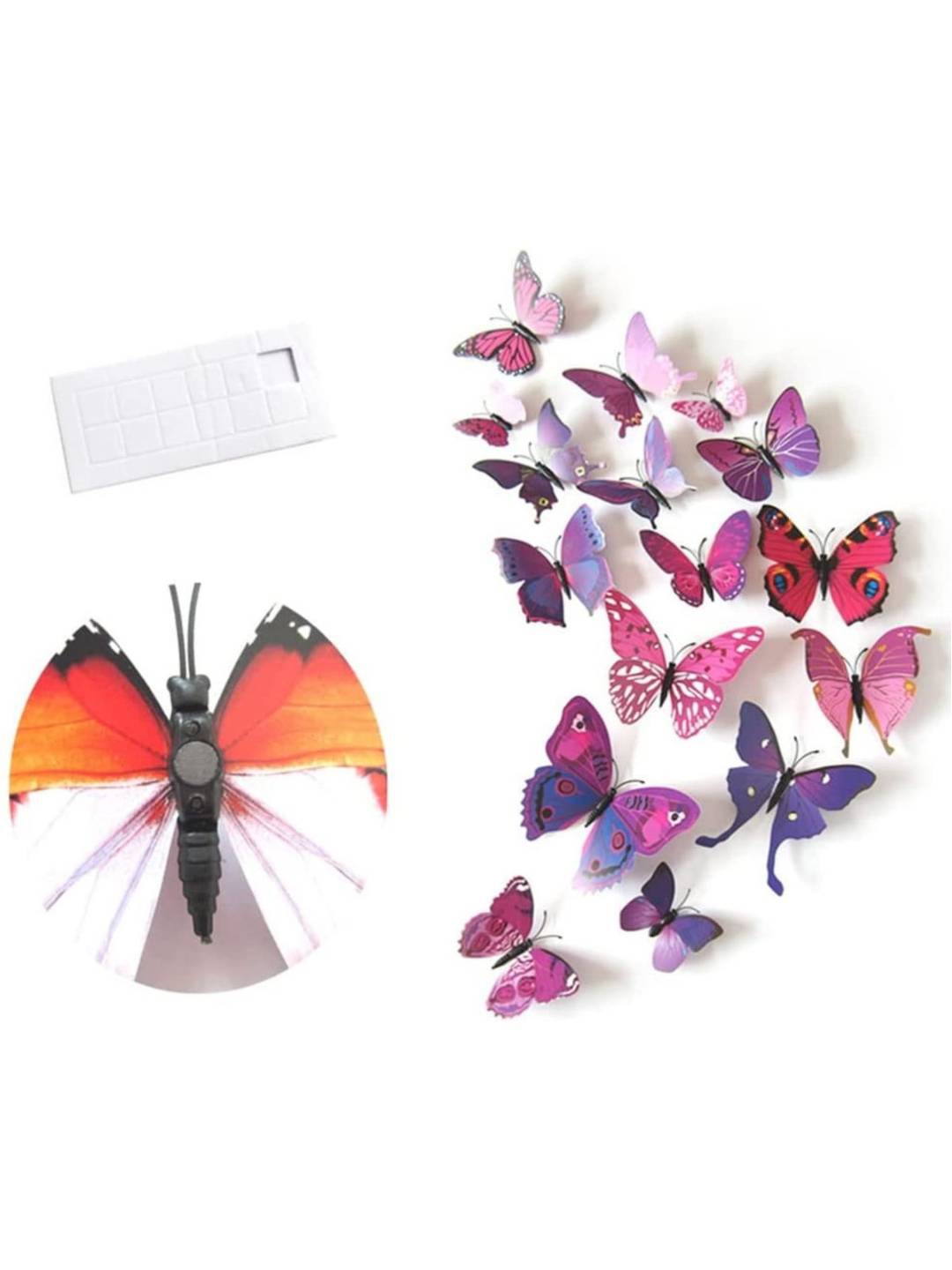 

Jaamso Royals Purple 12 Pieces 3D Magnet Butterefly Self Adhesive Wall Stickers