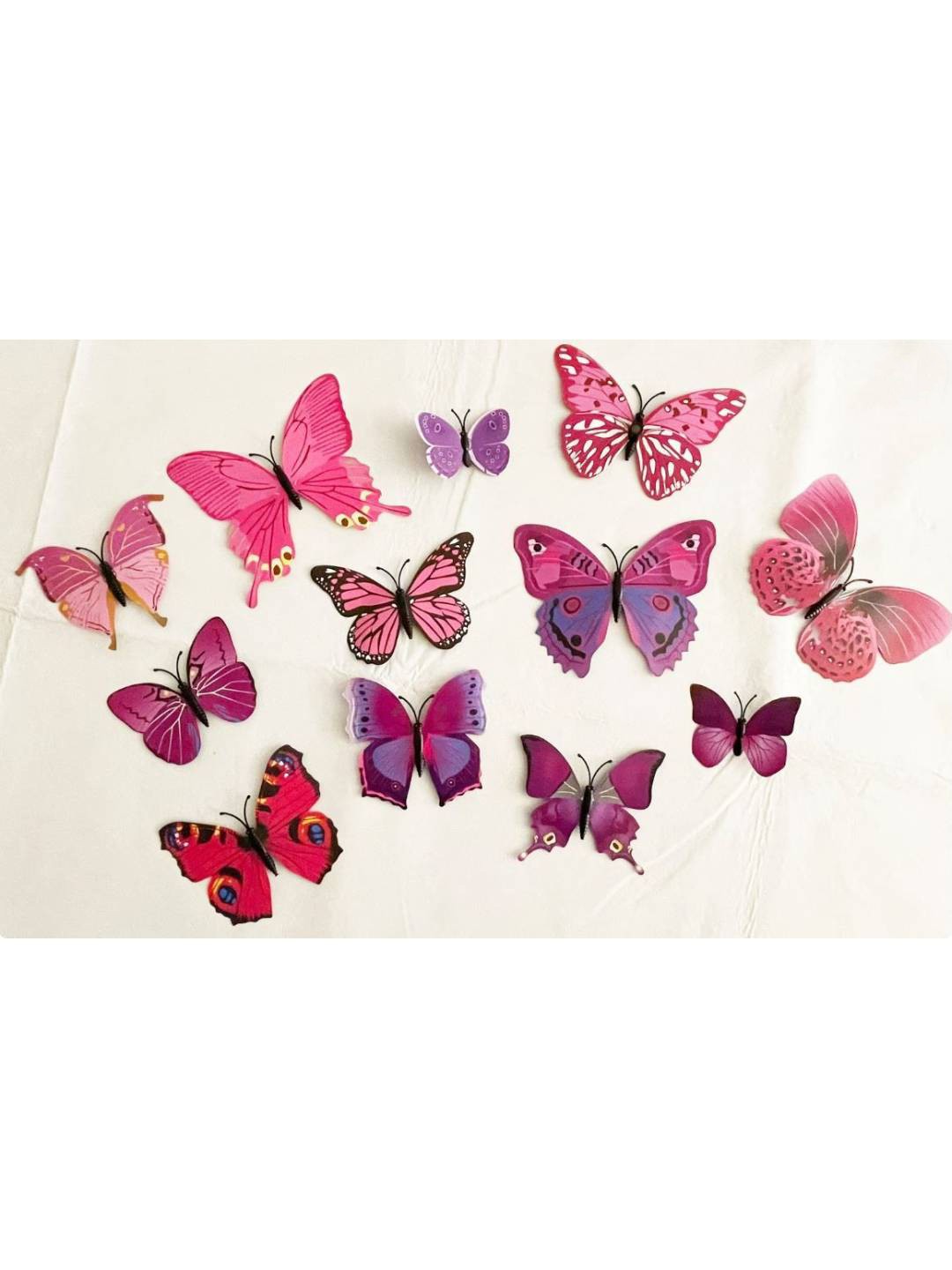 

Jaamso Royals Pink & Black 12 Pieces 3D Butterfly Vinyl Self Adhesive Wall Sticker