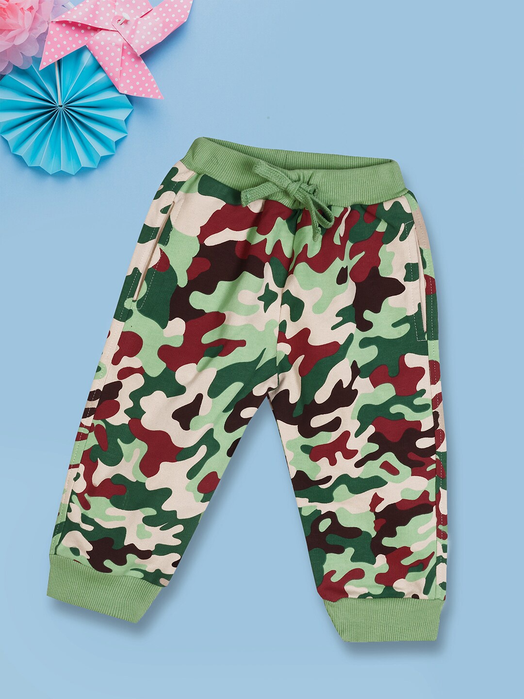 V-Mart Infants Kids Camouflage Printed Cotton Jogger, Green