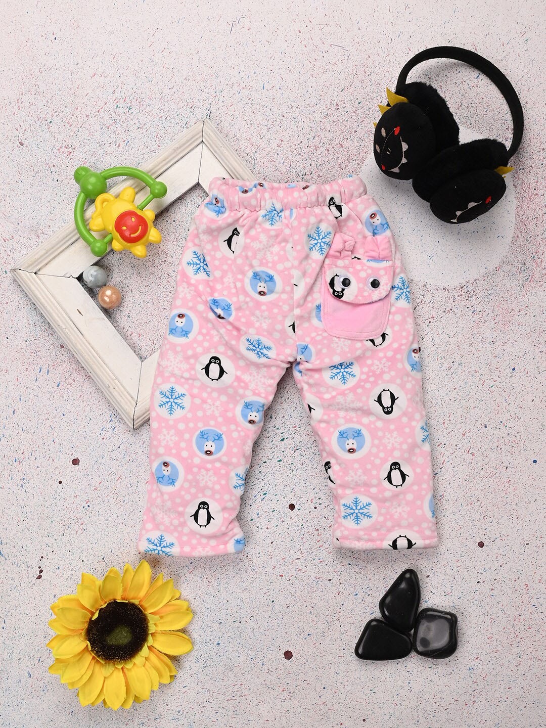

V-Mart Infants Conversational Printed Cotton Lounge Pants, Pink