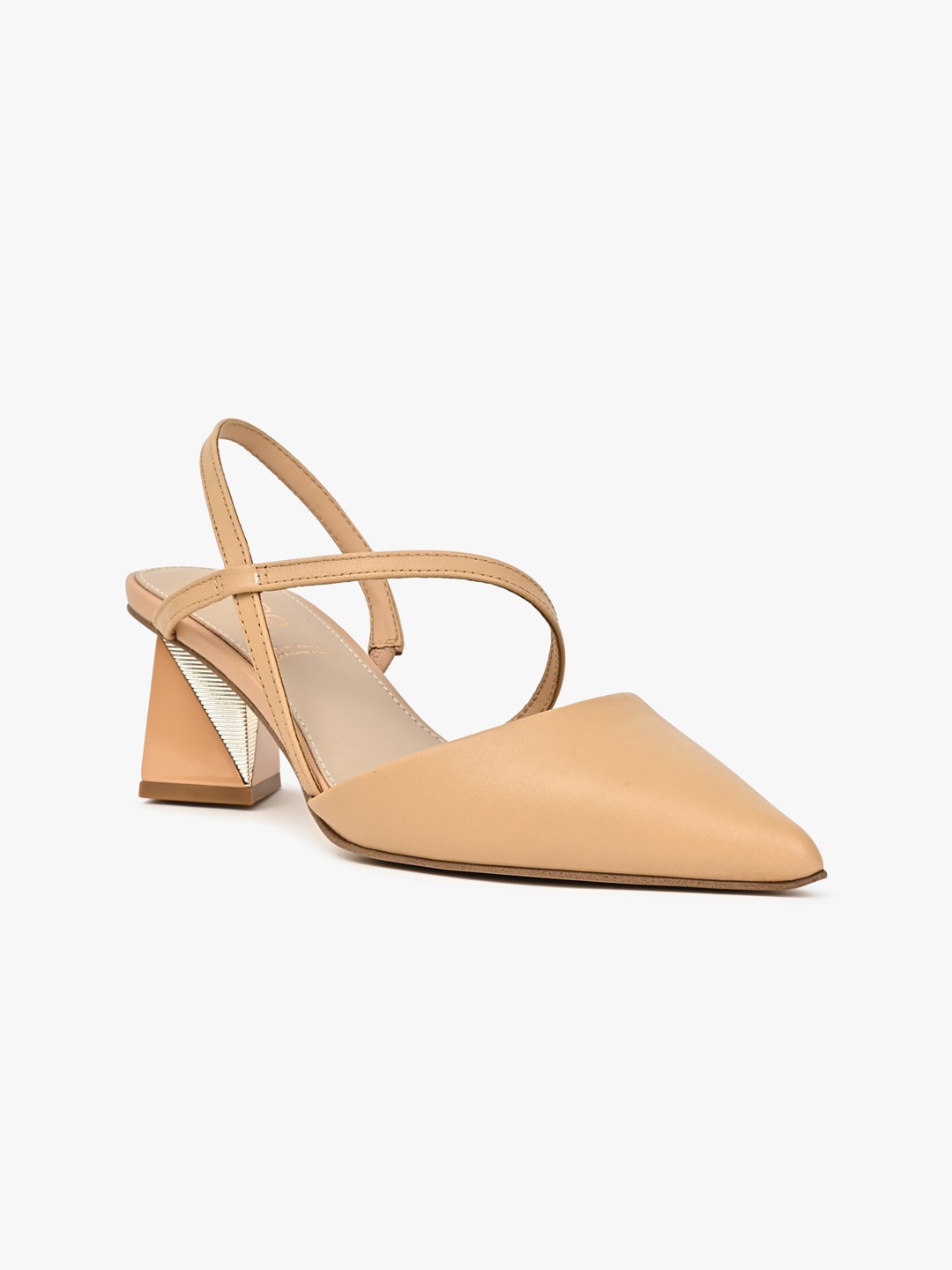 

ALDO Suzette Pointed Toe Leather Block Heel Pumps, Beige