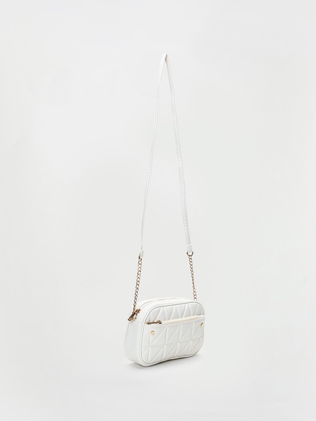 

max Textured Structured Sling Bag, Off white