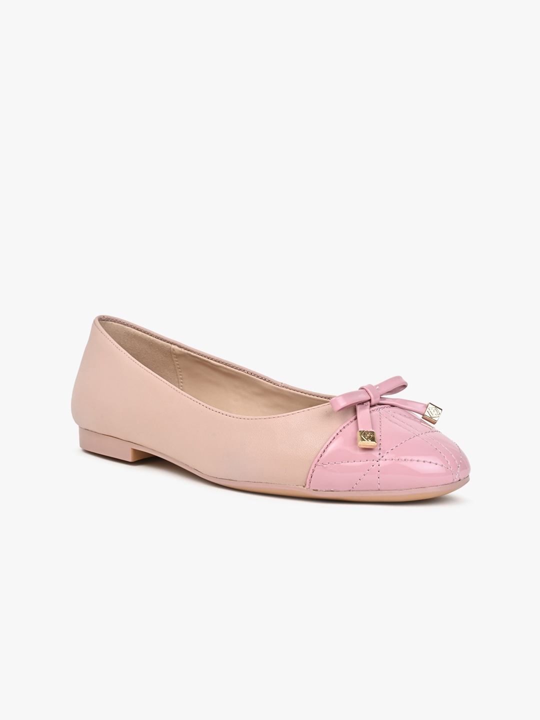 ALDO Cristella Colourblocked Bow Detail Ballerinas, Beige