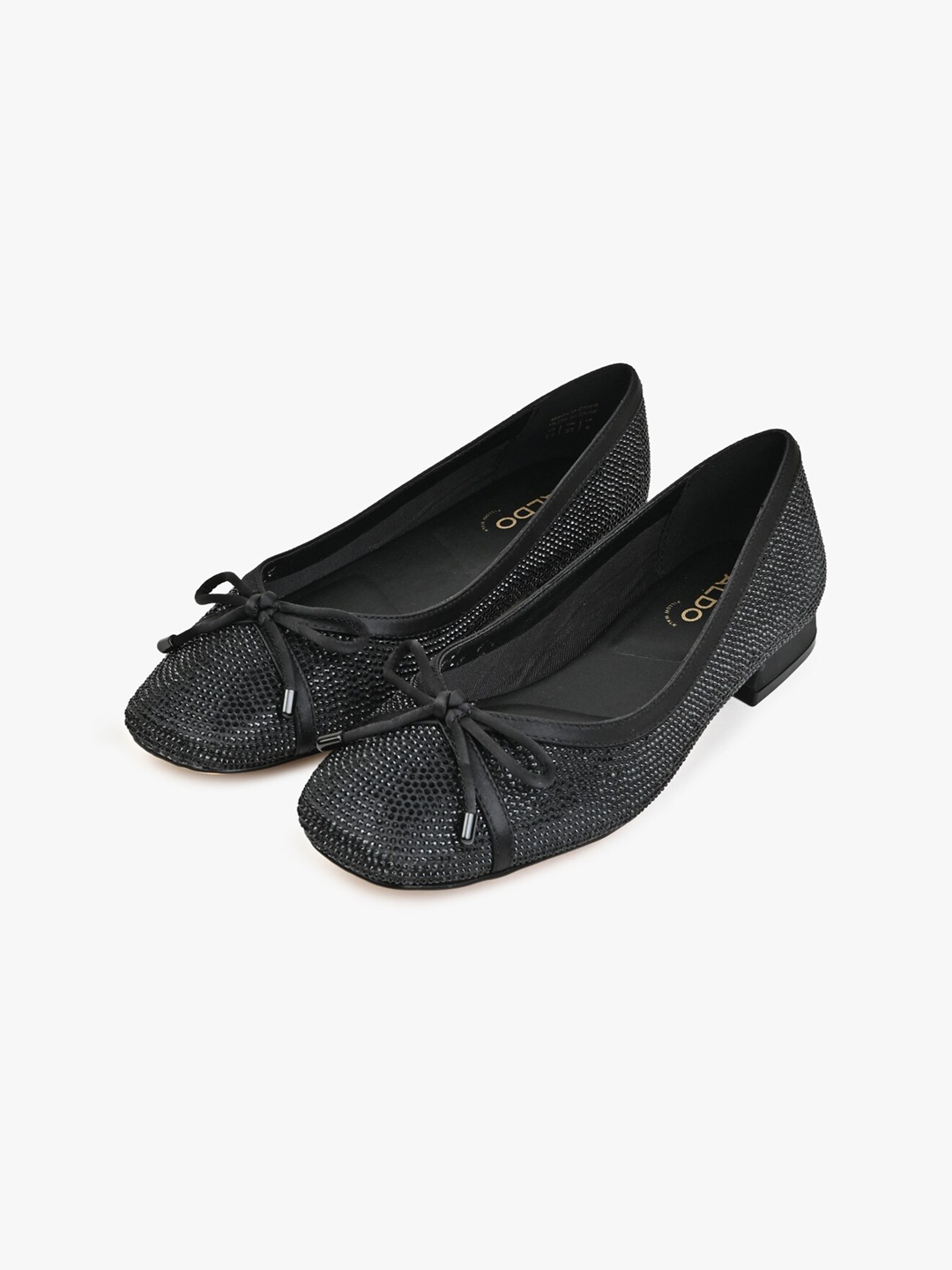 

ALDO GIBBSI Embellished Bow Detail Ballerinas, Black