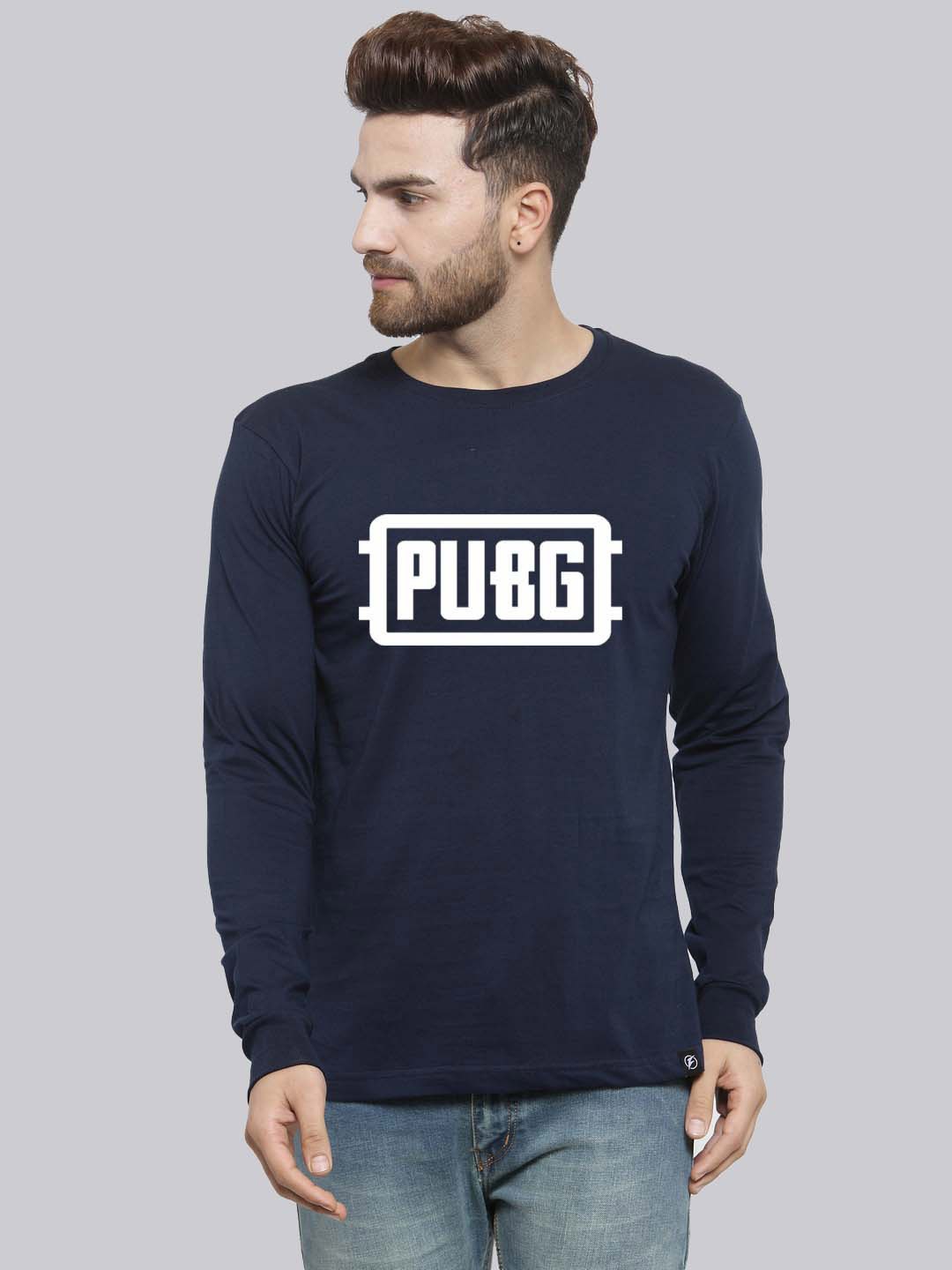 

Friskers Typography Printed Pure Cotton Slim Fit T-shirt, Navy blue
