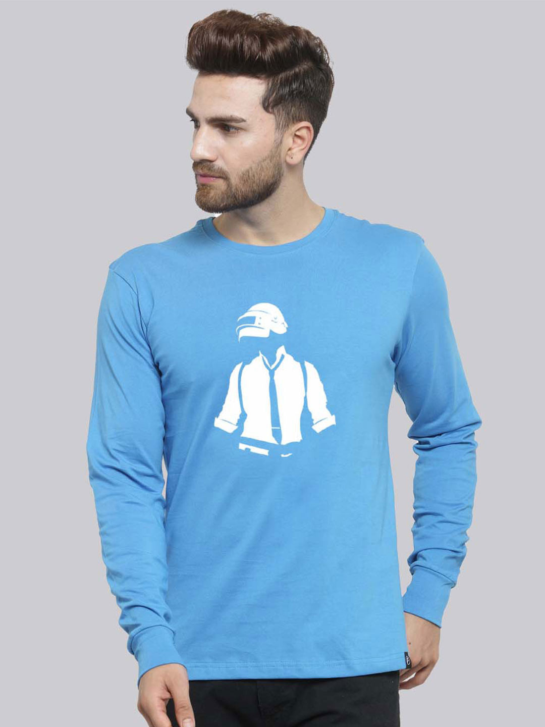 

Friskers Graphic Printed Pure Cotton Slim Fit T-shirt, Turquoise blue