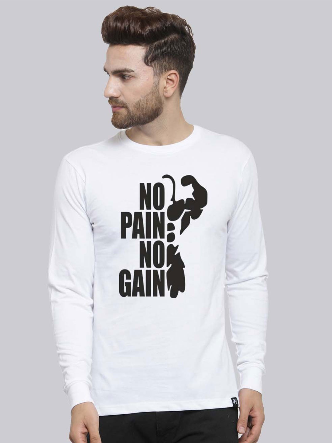 

Friskers Typography Printed Pure Cotton Slim Fit T-shirt, White