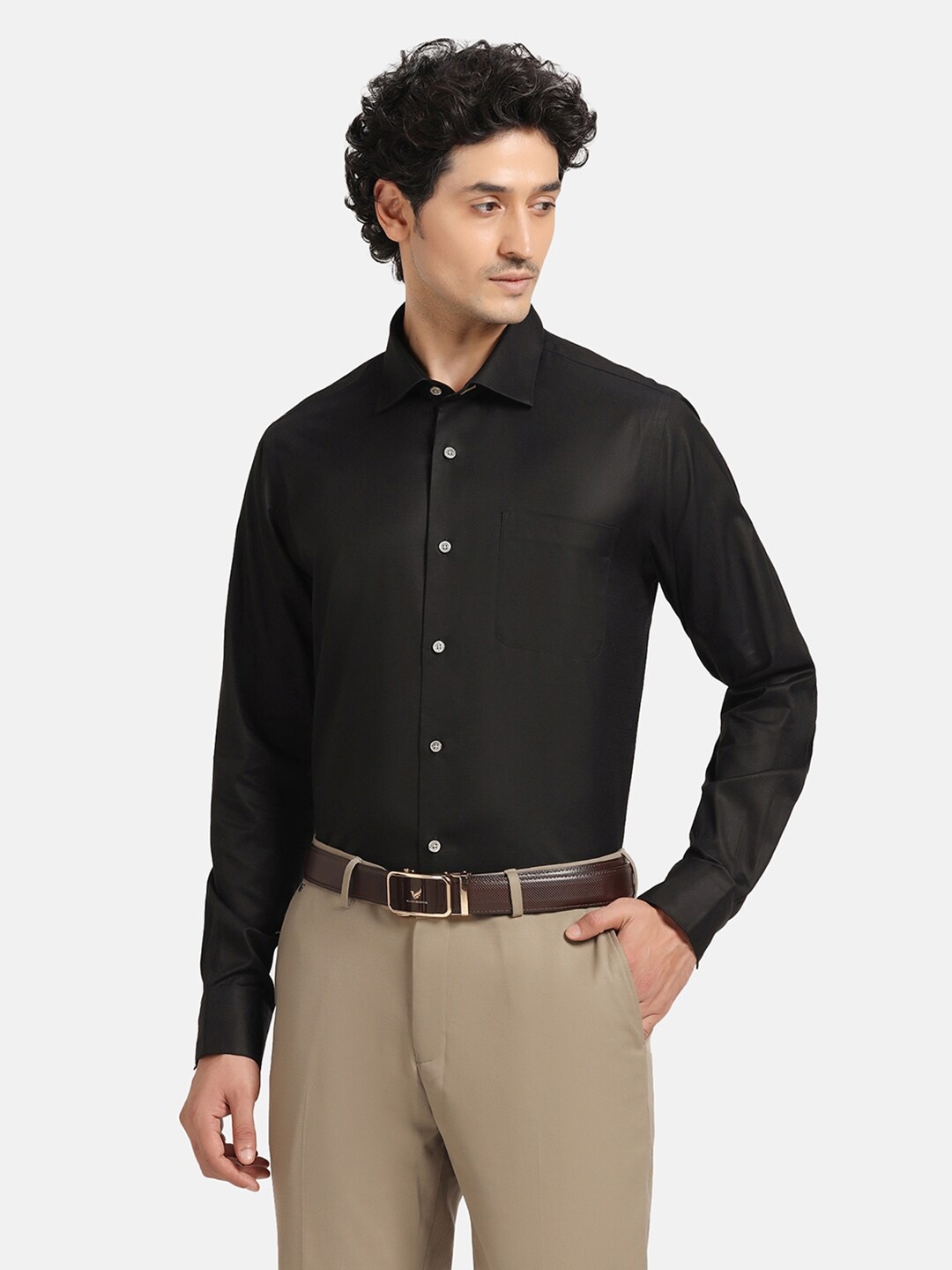 

Blackberrys Men Luxe Slim Fit Formal Shirt, Black