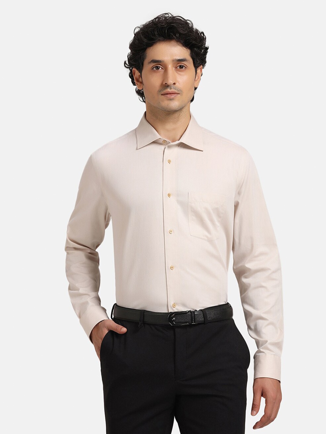 

Blackberrys India Slim Fit Twill Cotton Formal Shirt, Yellow