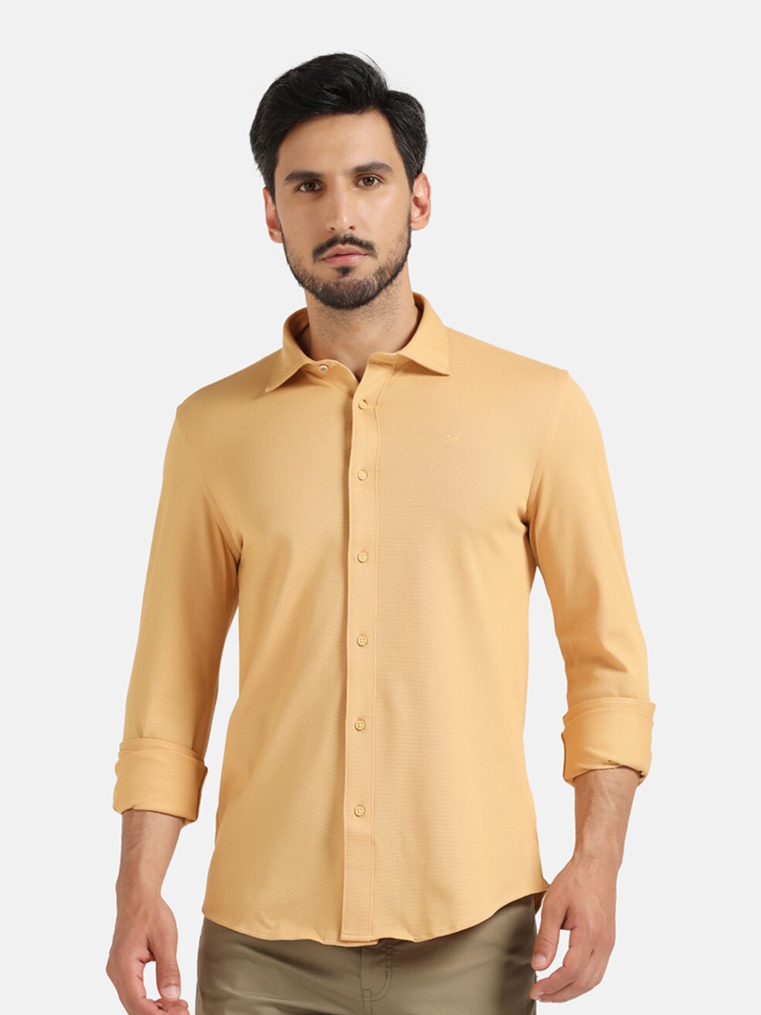 

Blackberrys India Slim Fit Spread Collar Casual Cotton Shirt, Brown
