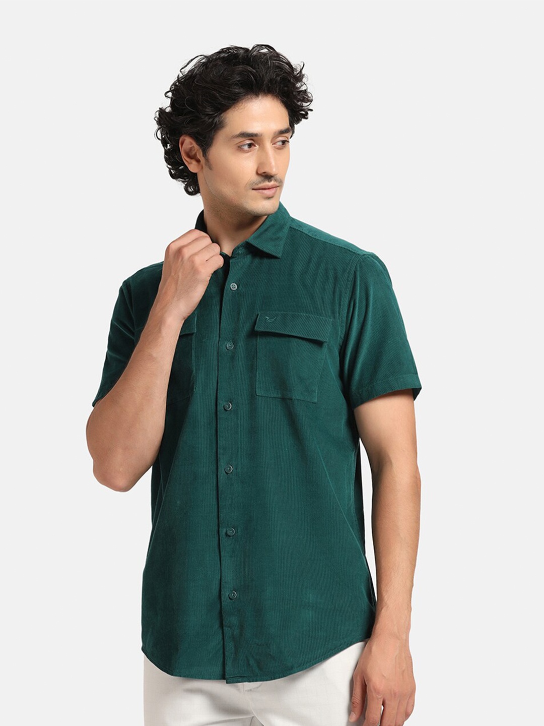 

Blackberrys India Slim Fit Twill Cotton Casual Shirt, Green