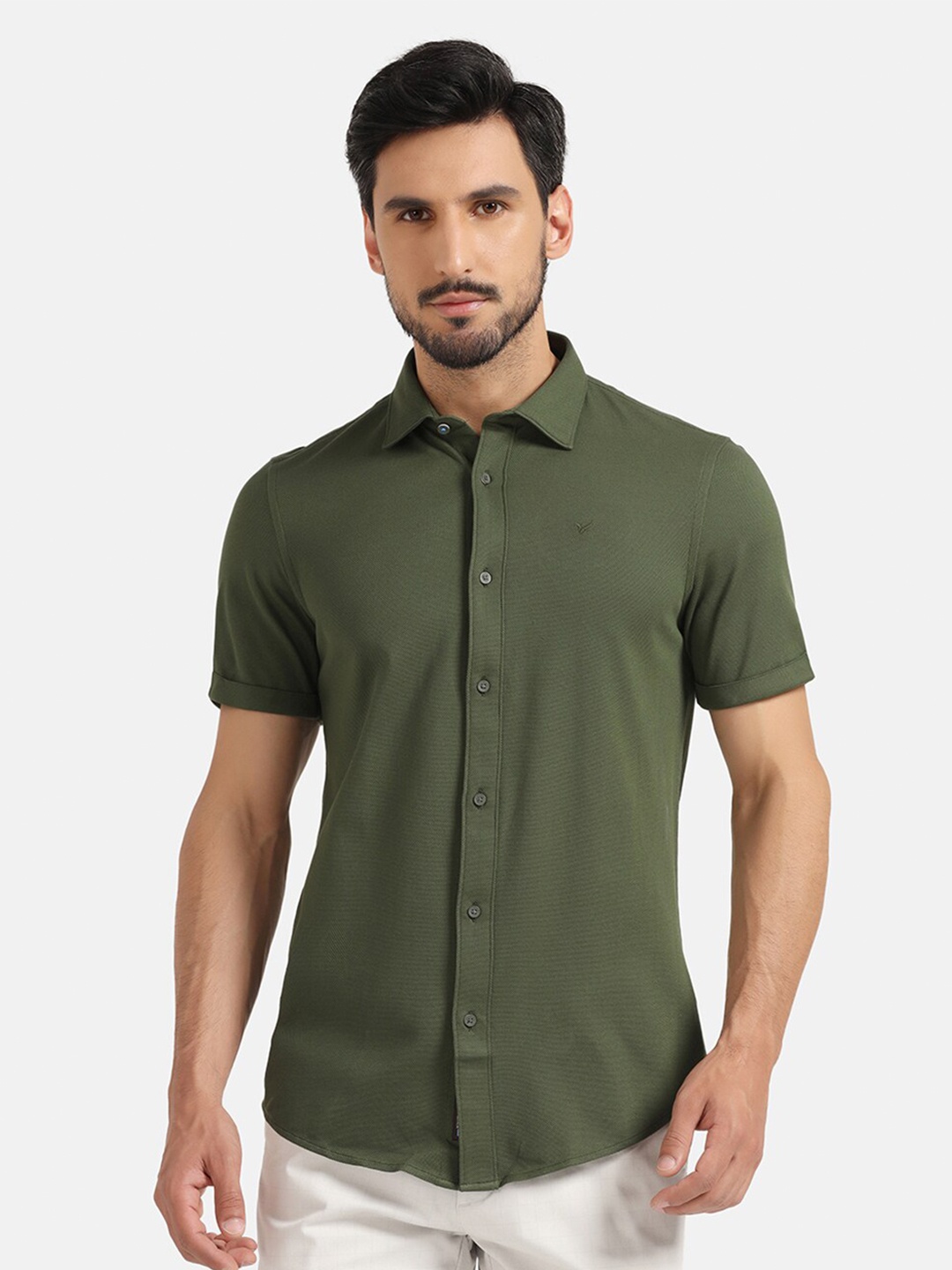 

Blackberrys India Slim Fit Cotton Casual Shirt, Green