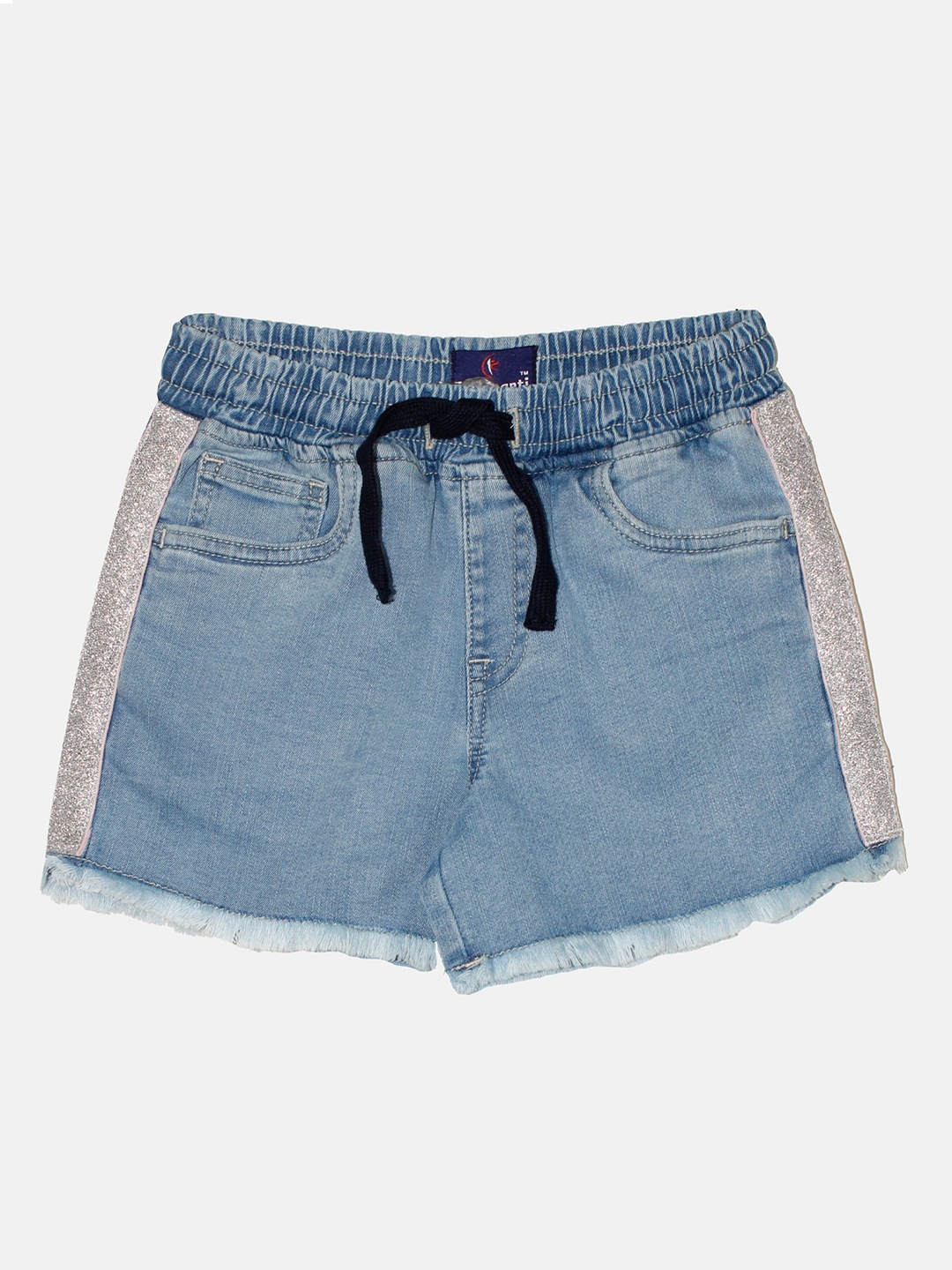 

KiddoPanti Girls Mid Rise Denim Shorts, Blue