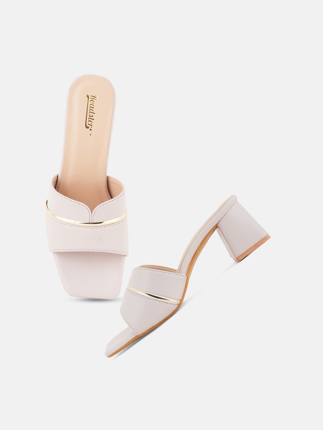 

The Roadster Lifestyle Co. Lavender Open Toe Block Heels