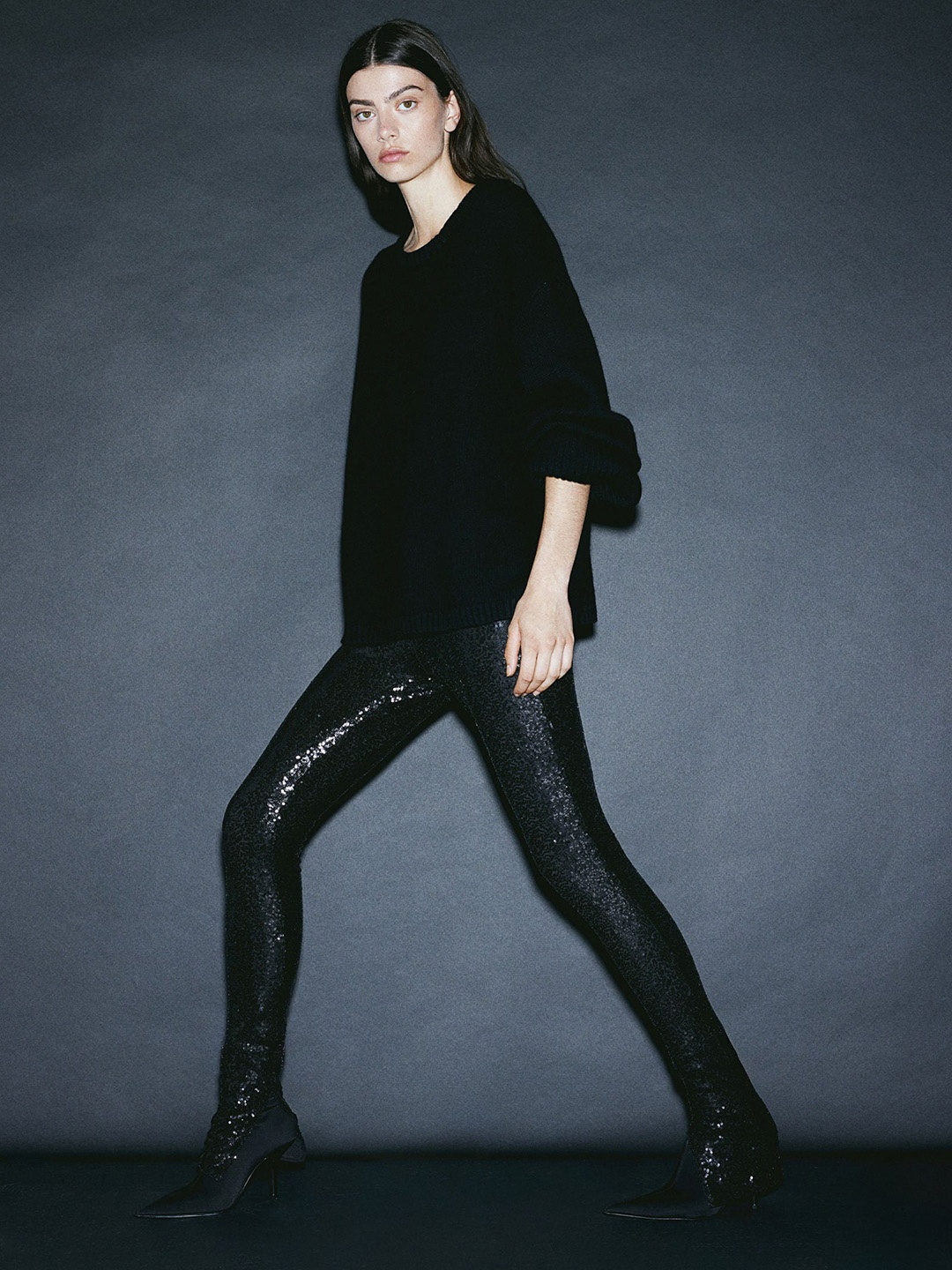 

H&M Sequined Leggings, Black