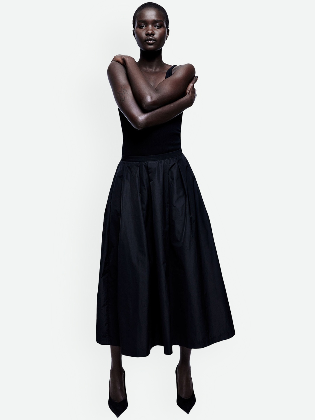 

H&M A-Line Skirt, Black