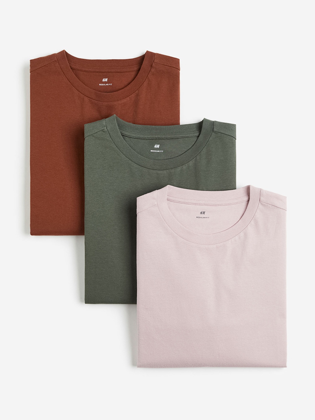 

H&M 3-Pack Regular Fit Jersey Tops, Pink