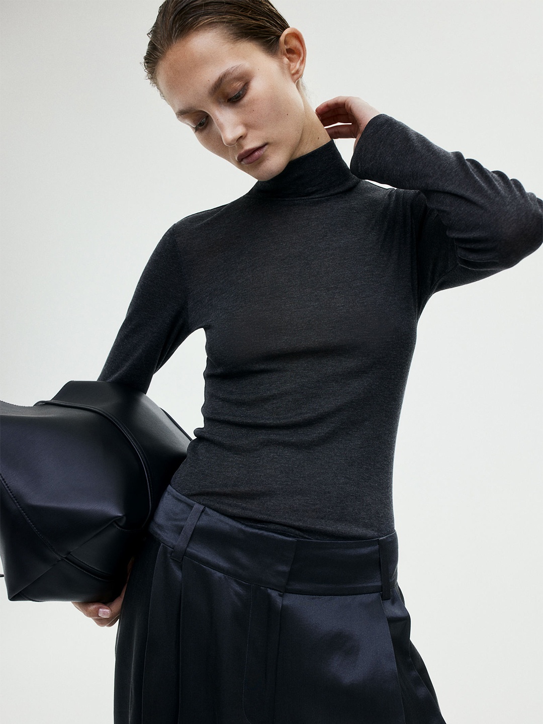

H&M Turtleneck Top, Grey