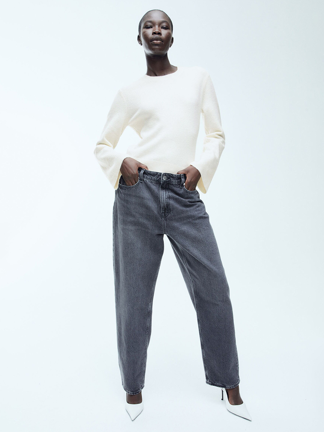 

H&M Fine-Knit Jumper, White