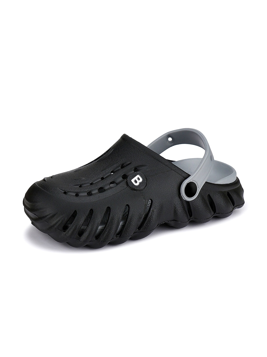 

BERSACHE Men Laser Cut Lightweight Clogs, Black