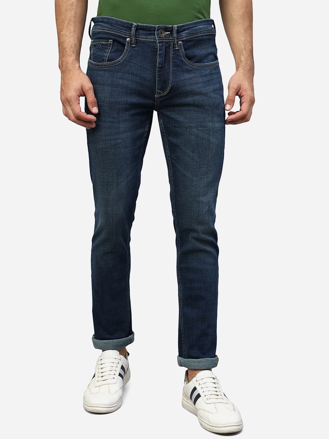 

JADE BLUE Men Slim Fit Mid-Rise Light Fade Stretchable Jeans