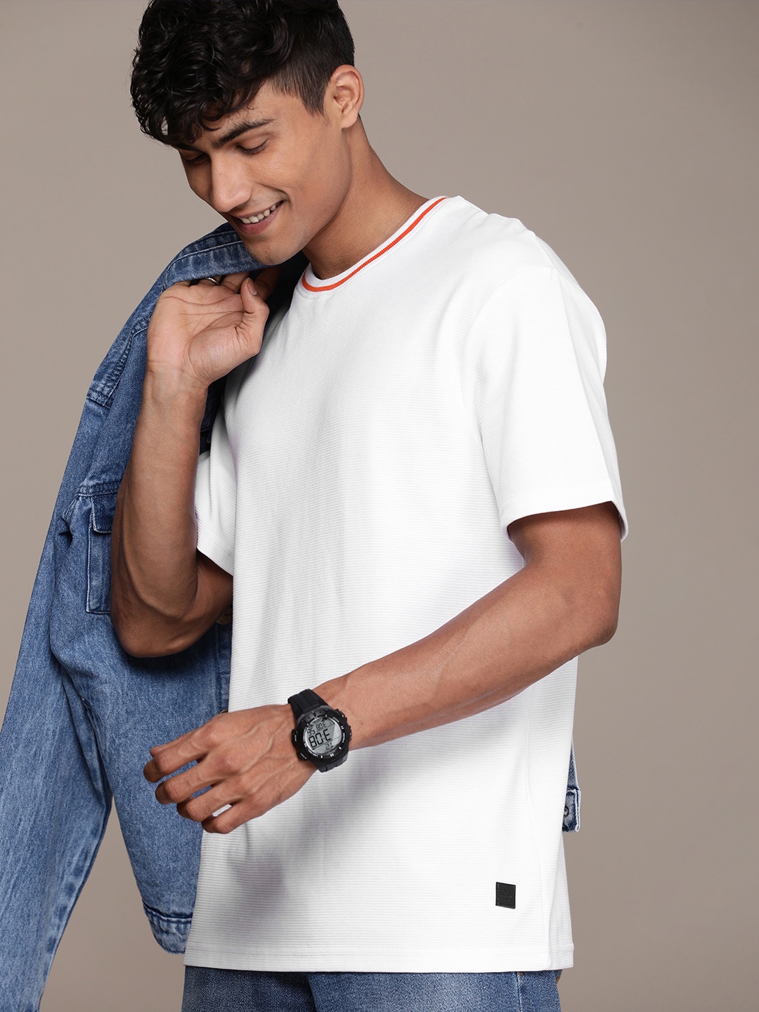

WROGN Men Pure Cotton T-shirt, White