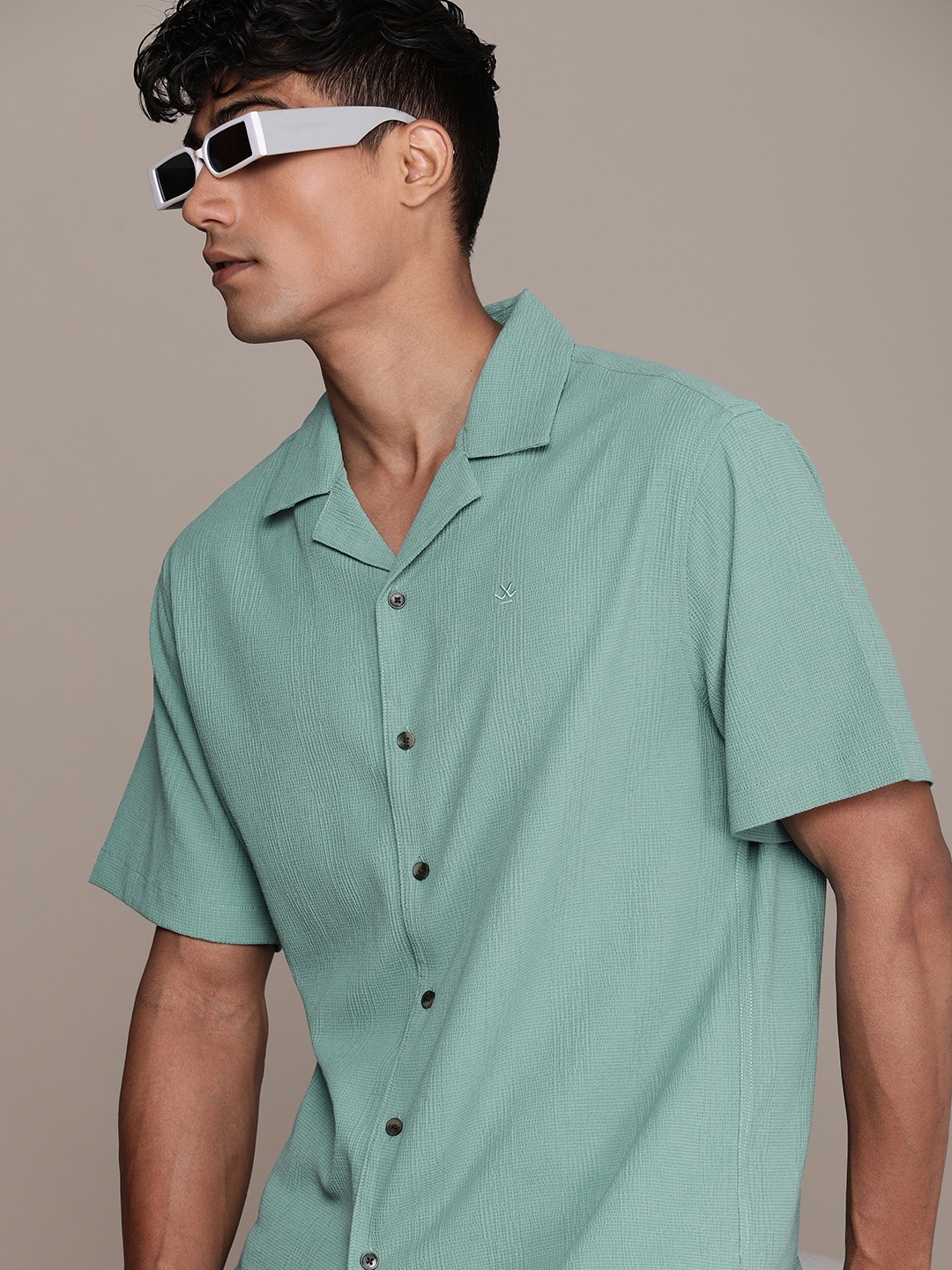 

WROGN Solid Casual Shirt, Green