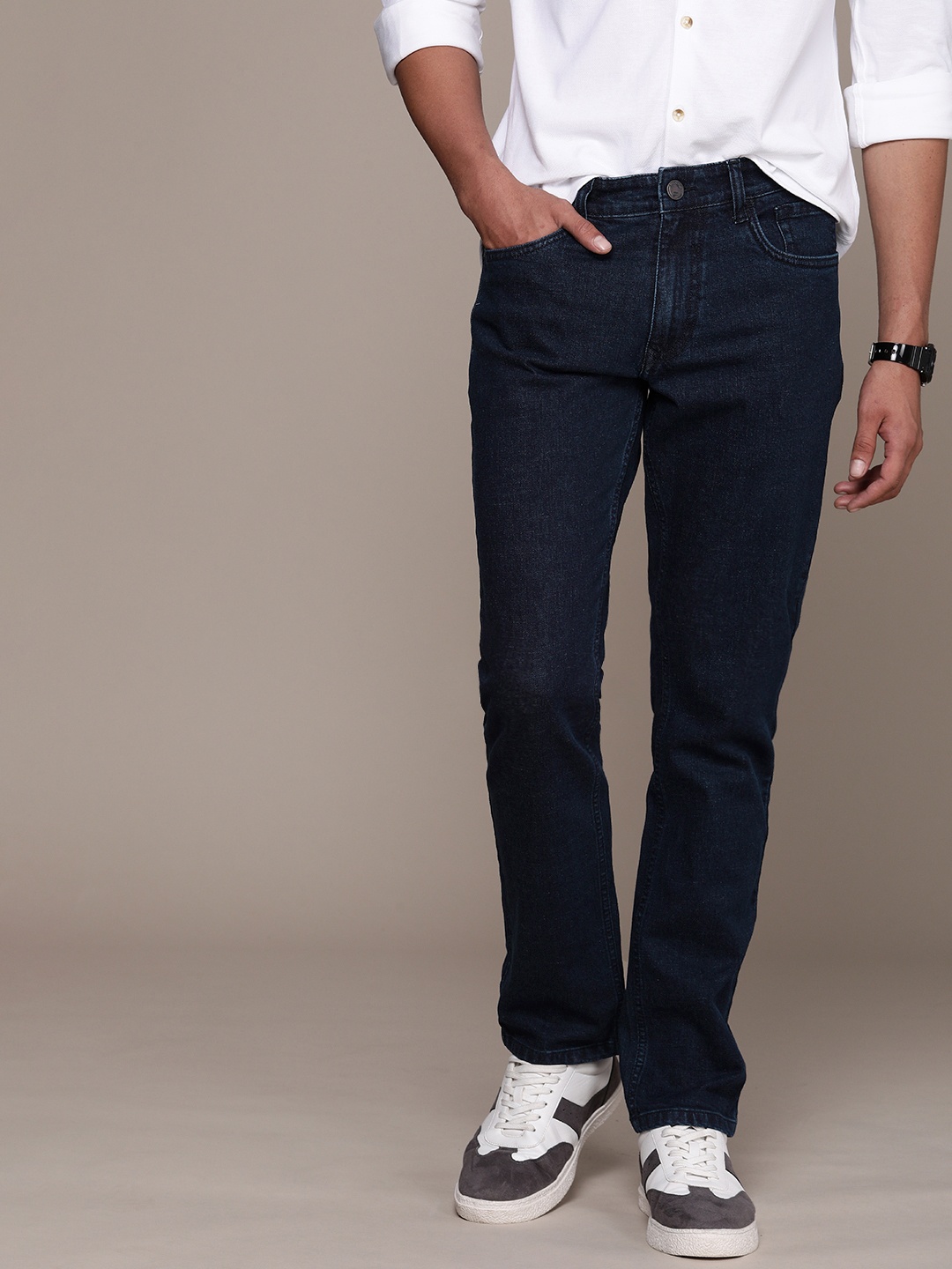 

WROGN Men Regular Fit Stretchable Jeans, Blue