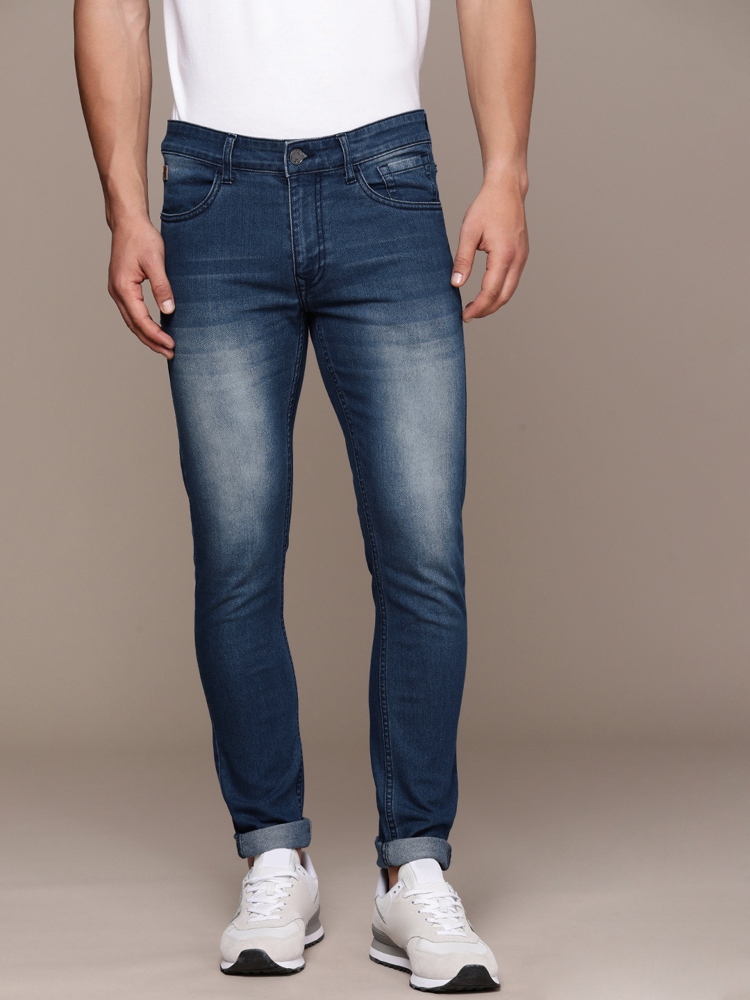 

WROGN Men Skinny Fit Heavy Fade Stretchable Jeans, Blue