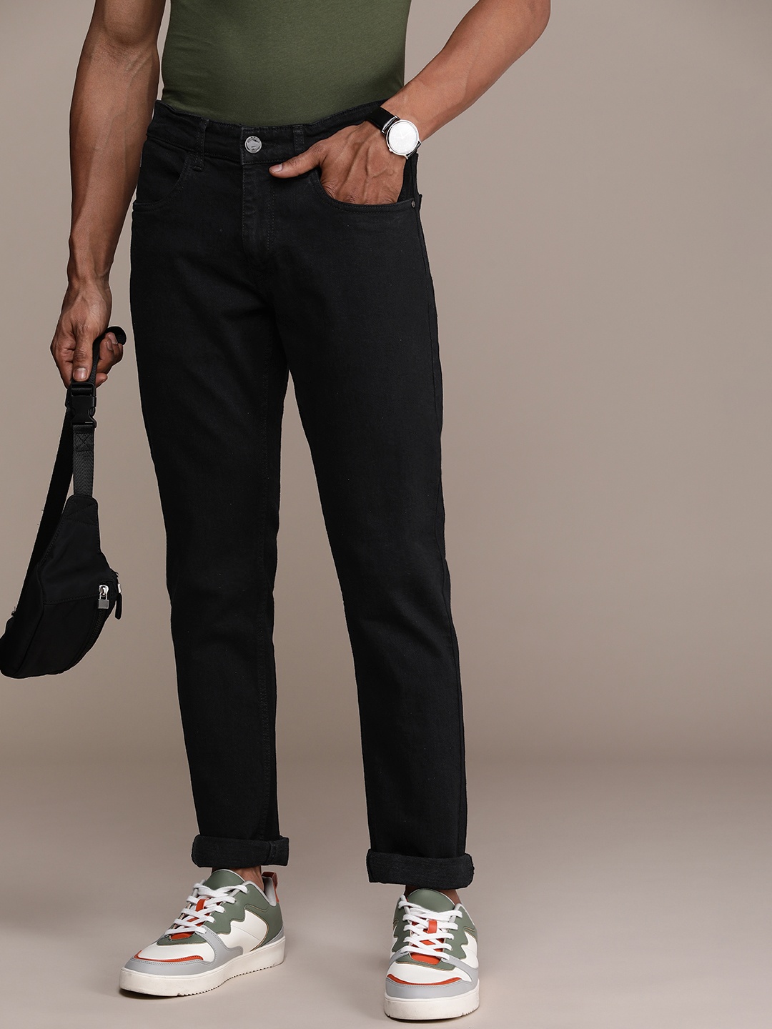 

WROGN Men Slim Fit Stretchable Jeans, Black