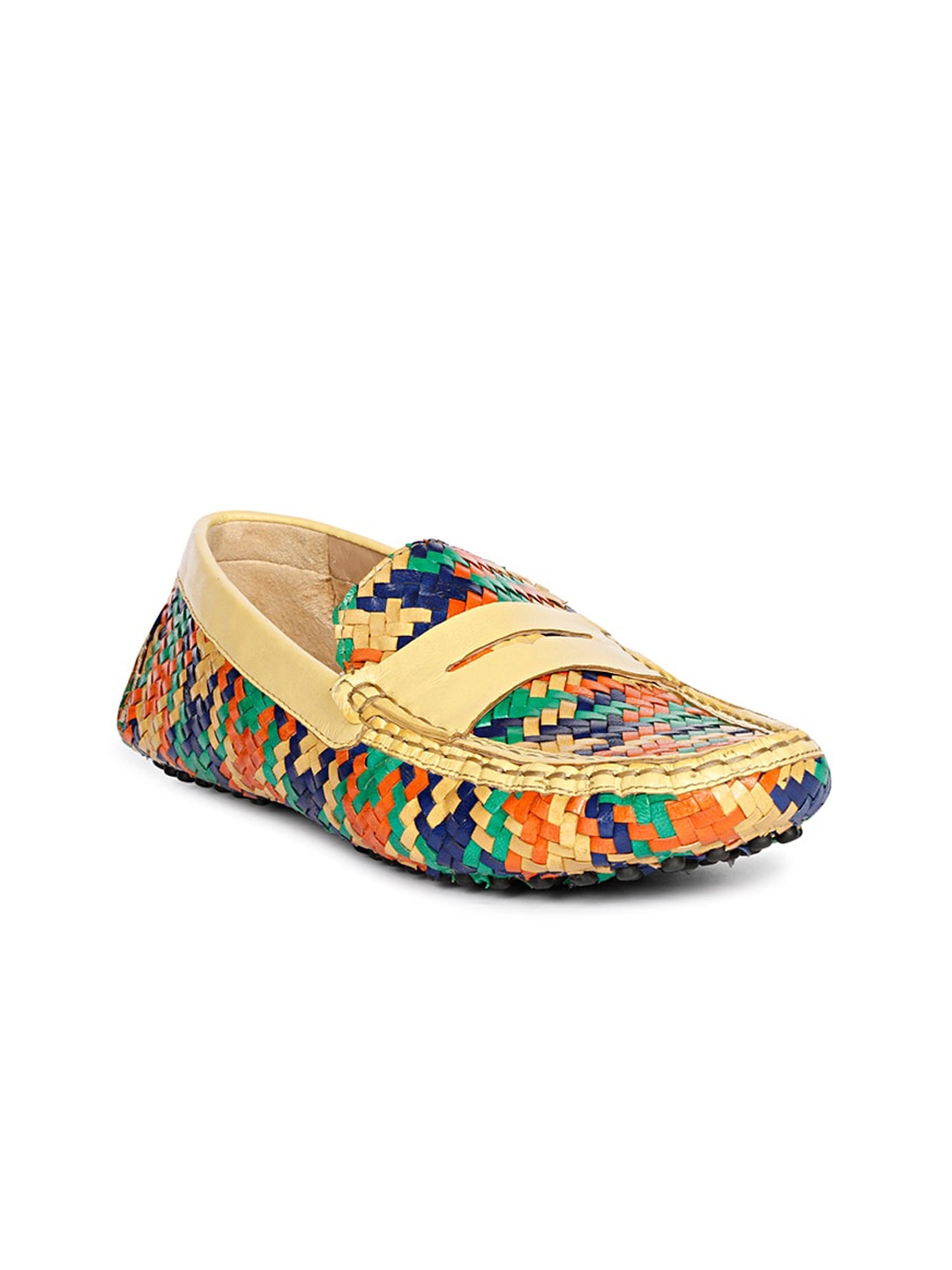 

Saint G Women Textured Leather Loafers, Blue