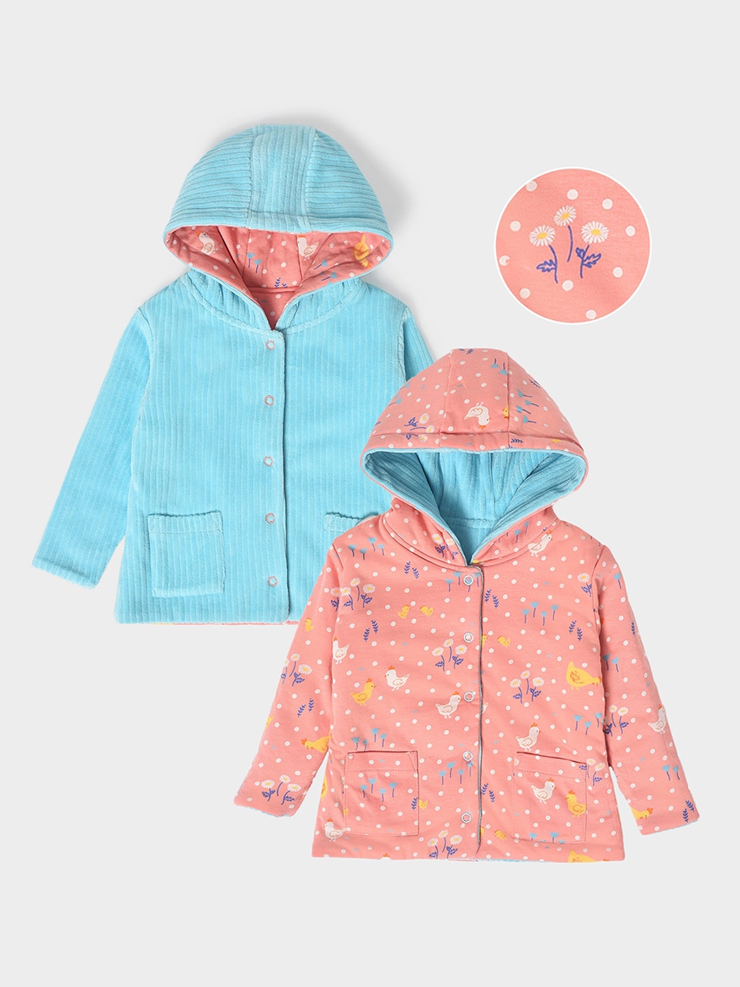 

MiArcus Kids Reversible Hooded Bomber Jacket, Blue