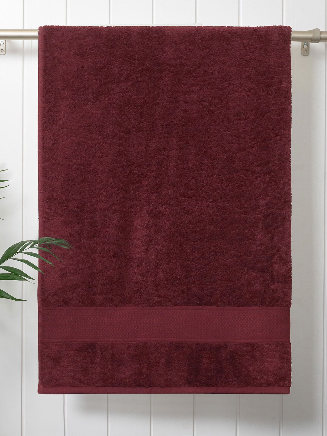 MYTRIDENT Red 500 GSM Cotton Anti-Bacterial Reversible Bath Towel